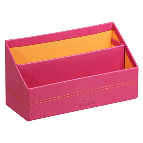 Rhodia 318942C Briefablage (10 x 25 x 31 cm, ideal für Ihre Organisation, Kunstleder, elegant, praktisch) 1 Stück, himbeer von Rhodia