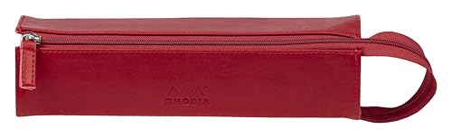 Rhodia 319023C - Schlampermäppchen Rhodiarama, rechteckig 23x5x5 cm, flache Öffnung, langer Reißverschluss, praktisch und elegant aus Kunstleder Rot, 1 Stück von Rhodia