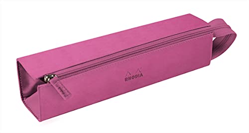 Rhodia 319036C - Schlampermäppchen Rhodiarama, rechteckig 23x5x5 cm, flache Öffnung, langer Reißverschluss, praktisch und elegant aus Kunstleder fuchsia, 1 Stück von Rhodia