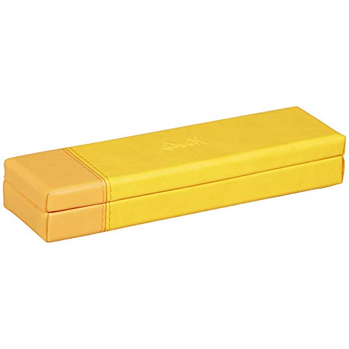 Rhodia 319786C Stiftebox (21 x 5,5 x 3 cm, praktisch und strapazierfähig, Kunstleder, elegant, ideal für Ihr Büro) 1 Stück, gelb von Rhodia