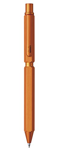 Rhodia 9340C – 3-in-1 ScRipt Multipen – 2 Kugelschreiber 0,5 mm schwarz & rot + 1 Druckbleistift Graphitmine 0,5 mm – Schaft aus gebürstetem Aluminium Orange – nachfüllbar – Radierer unter dem Drucker von Rhodia