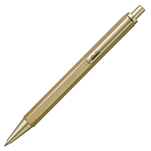 Rhodia 9360C - Rhodia scRipt Kugelschreiber 0,7mm, Tinte Schwarz, Gold, 1 Stück von Rhodia