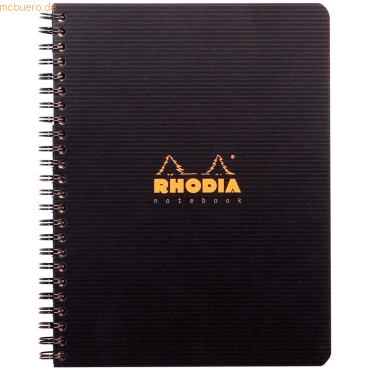 Rhodia Notizbuch A5+ 80 Blatt Wire-O-Bindung 90g liniert mit Rand schw von Rhodia