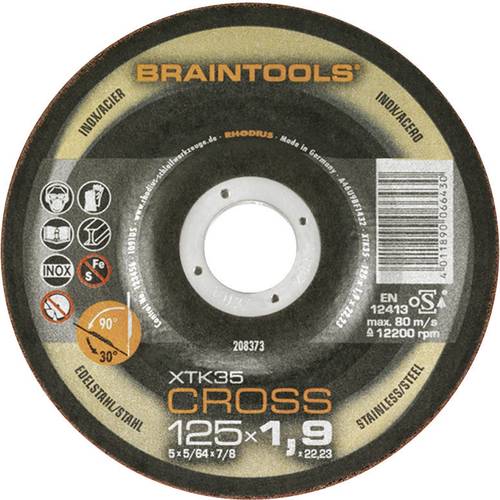 Rhodius 208372 XTK 35 Trenn- und Schruppscheibe Durchmesser 115mm Bohrungs-Ø 22.23mm Stahl, Edelsta Rhodius 208372 XTK 35 Trenn- und Schruppscheibe Durchmesser 115mm Bohrungs-Ø 22.23mm Stahl, Edelsta von Rhodius