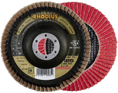 Rhodius 210184 LSK FK Fächerschleifscheibe Durchmesser 125mm Bohrungs-Ø 22.23mm Edelstahl 1St. Rhodius 210184 LSK FK Fächerschleifscheibe Durchmesser 125mm Bohrungs-Ø 22.23mm Edelstahl 1St. von Rhodius