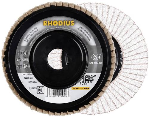 Rhodius 210474 LGA ALU Fächerschleifscheibe Durchmesser 115mm Bohrungs-Ø 22.23mm NE-Metalle von Rhodius