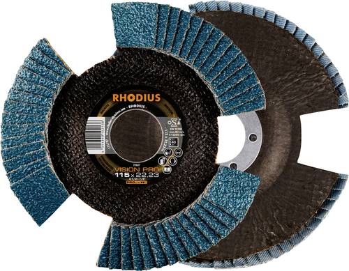 Rhodius 211306 VISION PRO PACK Fächerschleifscheibe Durchmesser 115mm Bohrungs-Ø 22.23mm 5St. von Rhodius