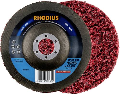 Rhodius 211317 SVS HD Reinigungsvlies 125 x 22,23mm Stahl gekröpft Durchmesser 125mm 3St. von Rhodius