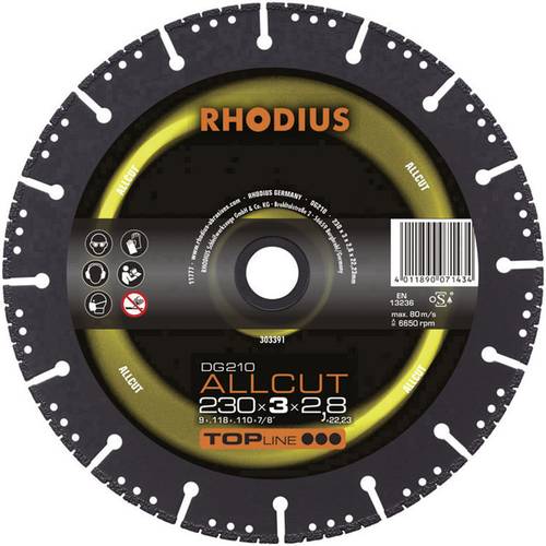 Rhodius 303390 DG210 ALLCUT Diamanttrennscheibe Durchmesser 180mm Bohrungs-Ø 22.23mm 1St. Rhodius 303390 DG210 ALLCUT Diamanttrennscheibe Durchmesser 180mm Bohrungs-Ø 22.23mm 1St. von Rhodius