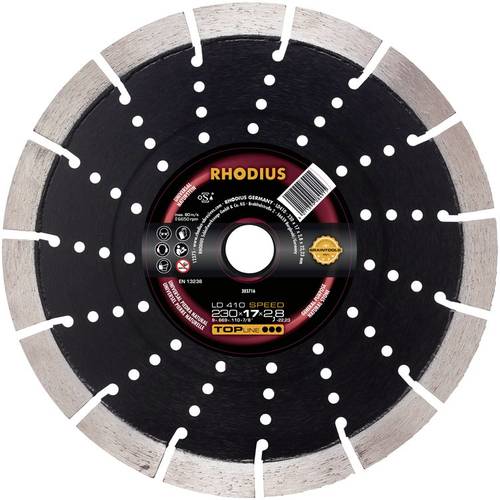 Rhodius 303712 LD410 SPEED Diamanttrennscheibe Durchmesser 115mm Bohrungs-Ø 22.23mm Naturstein 1St. Rhodius 303712 LD410 SPEED Diamanttrennscheibe Durchmesser 115mm Bohrungs-Ø 22.23mm Naturstein 1St. von Rhodius