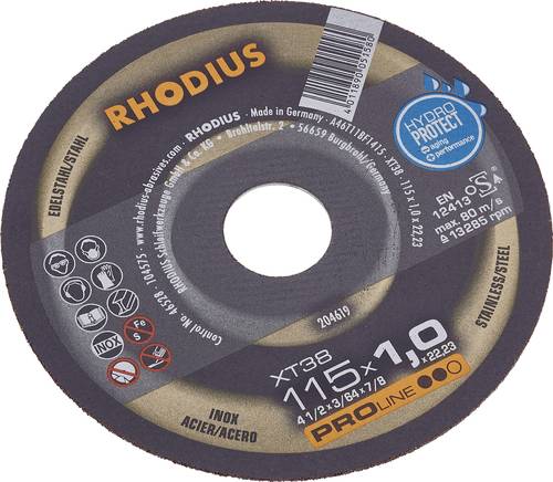 Rhodius FT38 TOP 205601 Trennscheibe gerade 115mm Edelstahl, Stahl von Rhodius