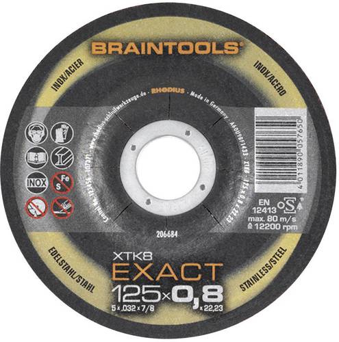 Rhodius XTK 8 206684 Trennscheibe gerade 125mm Edelstahl, Stahl von Rhodius