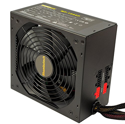 Rhombutech® 1000 Watt ATX Netzteil - Gaming - Saving Power - Kabelmanagement - Aktiv PFC - 140mm kugelgelagerter Lüfter von Rhombutech