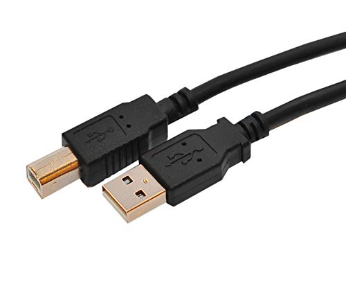 Rhombutech® 10m Druckerkabel Scannerkabel Datenkabel USB 2.0 A-Stecker zu B-Stecker für Drucker Scanner Fax Multifunktionsdrucker Printer - Schwarz von Rhombutech