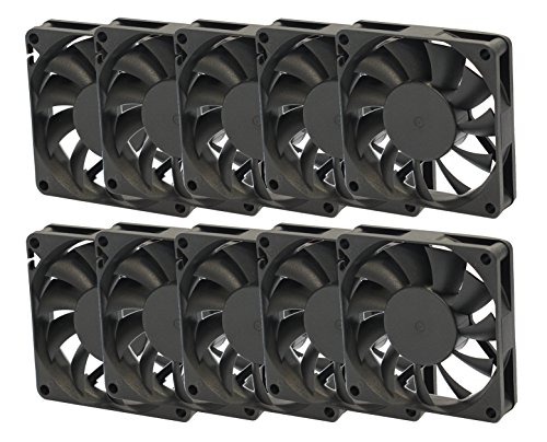 Rhombutech® Set 10x Flüsterleiser Lüfter, 60 x 60 x 10 mm mit Gleitlager DC12V 0.13A, 3 Pins Stromanschluß (Set - 10x 60/60/10) von Rhombutech