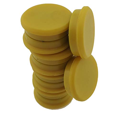 RIKAMA – 10 runde Magnete mit 24 mm Ø für Whiteboards, Kühlschränke, Magnettafeln, Magnetwände, Aktenschränke & und andere metallische Oberflächen – Haftkraft bis zu 10 DIN A4 Seiten (Gelb) von RiKaMa ONLINEVERSAND AUS EINER HAND