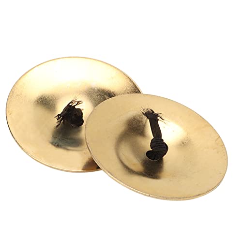 1 Paar Fingerbecken aus Reinem Kupfer, Leicht zu Greifende Fingerglocke mit Klarem Klang für Tanzparty-Urlaub(Gold) Schlagzeug Musikinstrument von RiToEasysports
