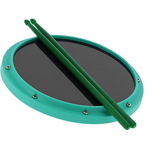 12 -Zoll -Schlagzeug Percussion Training Carbonfaser Nicht Slip Shockabsorbent Matte mit Trommelstöcken (Meergrün) von RiToEasysports