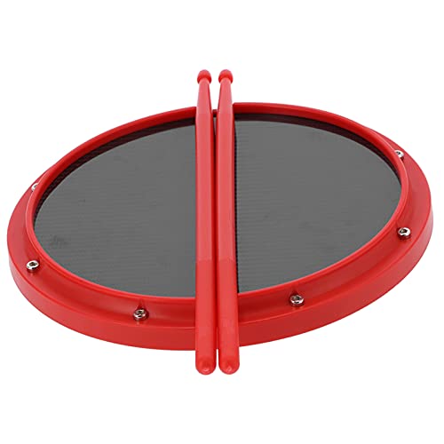 12 -Zoll -Schlagzeug Percussion Training Carbonfaser Nicht Slip Shockabsorbent Matte mit Trommelstöcken (Rot) von RiToEasysports