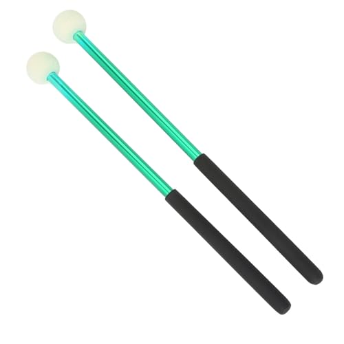2 PCs Drum Timpani MALKETS, 32 Cm Antislip Bass Percussion Sticks Instrument Accessoire Legierung Körper Wolle Filzkopf für Schlagzeug Snare (GREEN) von RiToEasysports