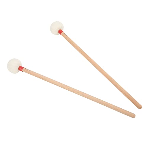 2pcs Drum Mallet Set, Ahorngriff Percussion Stick für Basstrommeln, Timpani, Snare Drums (Rot) von RiToEasysports