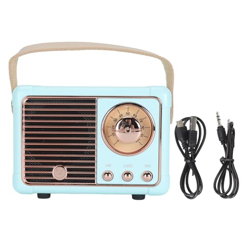 Blue Tooth Lautsprecher, Tragbare Lautsprecher Vintage Style Cute Mini Wireless Lautsprecher für Partys, Gartenarbeiten, Wandern, Strand (BLUE) von RiToEasysports