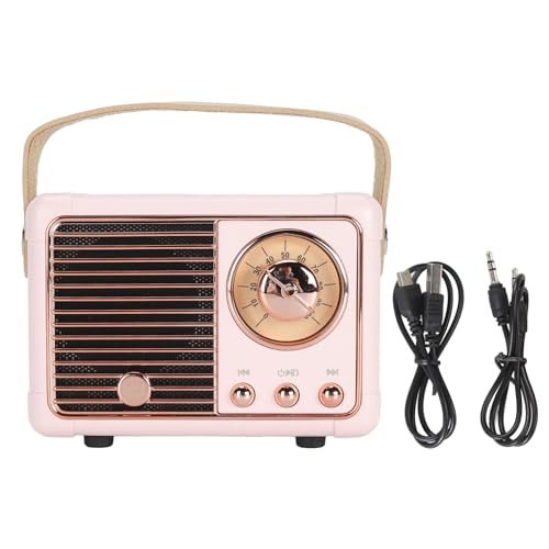 Blue Tooth Lautsprecher, Tragbare Lautsprecher Vintage Style Cute Mini Wireless Lautsprecher für Partys, Gartenarbeiten, Wandern, Strand (PINK) von RiToEasysports