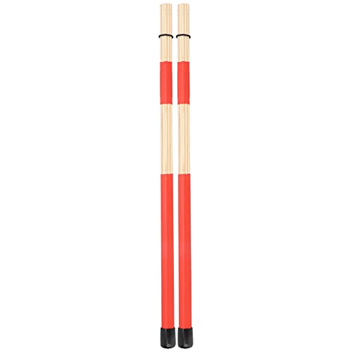 Drum Beam Sticks: 19 Fein Ahornstangen für Starke und Umgebende Klang - Drum -Set Sticks für die Leistung Erfahrene Schlagzeuger Maple + Gummi (Rot) von RiToEasysports