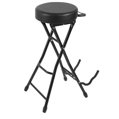 Gitarrenhocker, 29.1in Höhenfaltbarer Musiker -Drum -Thron -Gitarrenstuhlsitz mit Gepolstertem Kissen Im Ständer Eingebaut von RiToEasysports