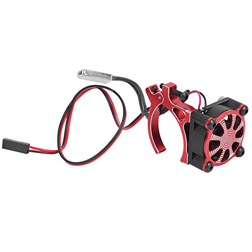 Hochwertiger Motorwärmekühlkühlungslüfter mit Thermissensor für RC -Auto 540 550 3650 3660, Halteles Aluminiumlegier -RC Zubehör für HPI bürstenlosen Motor 3600 Seriell, Rot, Rot (Rot) von RiToEasysports