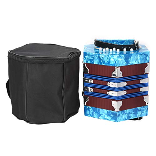 Konzertina Akkordeon, Professionell 20 Knöpfe Konzertina Akkordeon mit Bag Musical Instrument Supplies für Anfänger (Himmelblau) von RiToEasysports