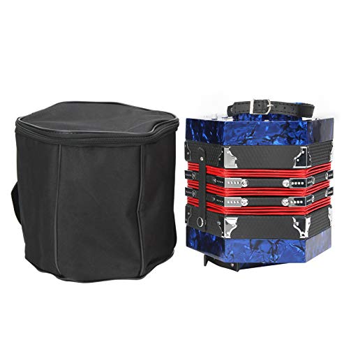 Konzertina Akkordeon, Professionell 20 Knöpfe Konzertina Akkordeon mit Bag Musical Instrument Supplies für Anfänger (Königsblau) von RiToEasysports