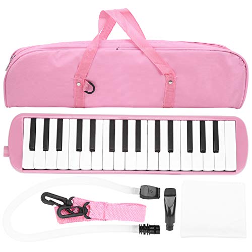 Melodica 32 Piano Keys Klavierinstrument mit Aufbewahrungstasche für Anfänger Studenten Musikliebhaber Windmusikinstrument(Rosa) von RiToEasysports