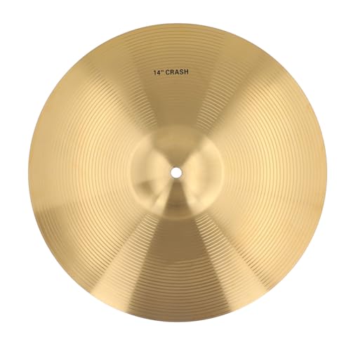 Messing Becken, Bright Sound Messing Becken Crash Percussion Ersatz Zubehör Drum Kit für Anfänger und Profis (14 Zoll) von RiToEasysports