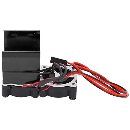RC Aluminiumlegierungsmotor Kühlkörper mit Dual -Lüfter für 1/10 RC -Modellauto für HPI/HSP/Axial, Rot, Wärmeableitung (BLACK) von RiToEasysports