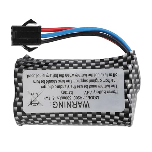 RC-Auto-Lithiumbatterie, 7,4 V, 500 MAh, 1/16 RC-Autobatterie-Ersatz mit Kunststoffbox für 16A01 16A02 16A03 16A04 16A08 1/16 RC-Spielzeugauto von RiToEasysports