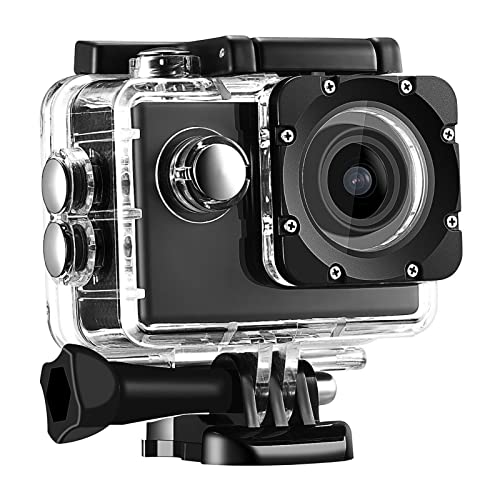 RiToEasysports Action-Kamera, K1080HD 12MP wasserdichte Unterwasser-Videokamera Outdoor-Fahrrad-Tauchsport-Action-Kamera (Schwarz) von RiToEasysports
