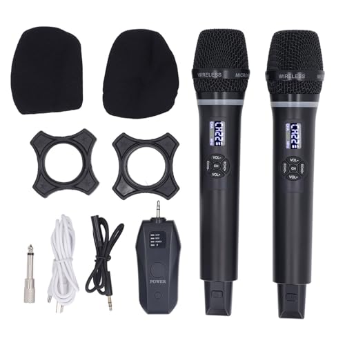 RiToEasysports Kabelfreies Dynamisches Mikrofon -System, Dual Dynamic MIC Handheld Drahtloses Mikrofon -Set Zum Singen RiToEasysports Kabelfreies Dynamisches Mikrofon -System, Dual Dynamic MIC Handheld Drahtloses Mikrofon -Set Zum Singen von RiToEasysports