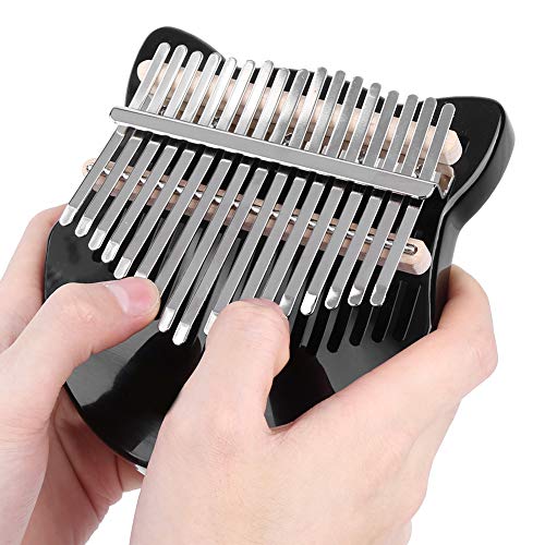 Thumb Piano Kit, Kalimba Crystal Fox Shape 17 Taste für Anfänger Kompakte Struktur mit Bag Tuning Hammer Bracket Wischtuch Musikinstrument(schwarz) Musikinstrument von RiToEasysports