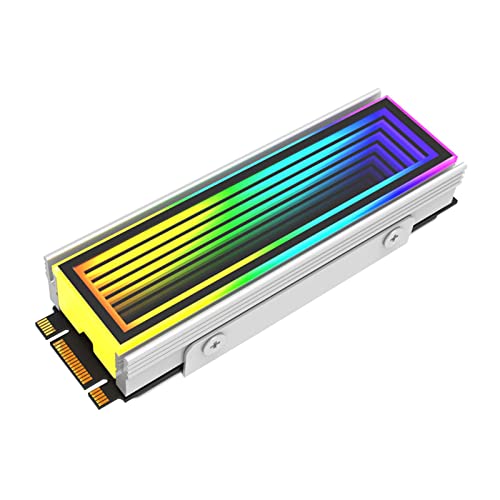 Rianpesn Computer-Kühlkörper | M2 SSD-Kühlung, PC-Kühler, DC 5V Kühlkörper Mit ARGB-Licht, Aus Aluminium-Magnesium-Legierung von Rianpesn