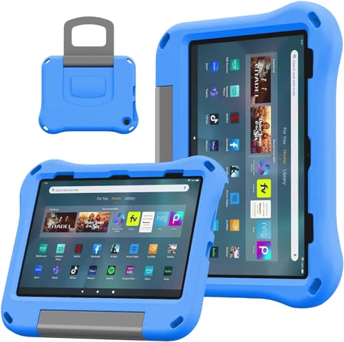 Riaour Kindle Fire Max-11-Tablet-Schutzhülle für Kinder (Version 2023), nicht kompatibel mit iPad, Samsung 11 Zoll Tablet, viereckig, doppellagig, stoßfest, mit Halterung, Blau von Riaour