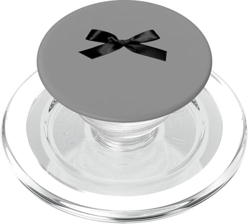 Ästhetische schwarze Schleife auf Grau PopSockets PopGrip für MagSafe Ästhetische schwarze Schleife auf Grau PopSockets PopGrip für MagSafe von Ribbon Bow Pattern