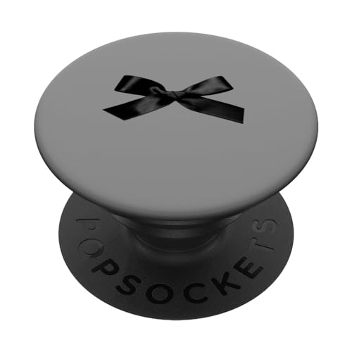 Ästhetische schwarze Schleife auf Grau PopSockets Klebender PopGrip Ästhetische schwarze Schleife auf Grau PopSockets Klebender PopGrip von Ribbon Bow Pattern