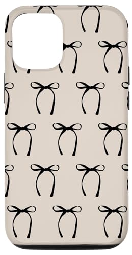 Hülle für iPhone 12/12 Pro Ästhetische schwarze Schleife auf Beige Hülle für iPhone 12/12 Pro Ästhetische schwarze Schleife auf Beige von Ribbon Bow Pattern