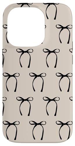 Hülle für iPhone 14 Pro Ästhetische schwarze Schleife auf Beige Hülle für iPhone 14 Pro Ästhetische schwarze Schleife auf Beige von Ribbon Bow Pattern