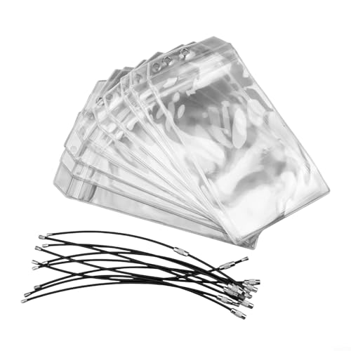 10 Stück transparente, wasserdichte Etikettenhalter für Reisen, mit zuverlässigen Stahlschlaufenverschlüssen von RichVibe