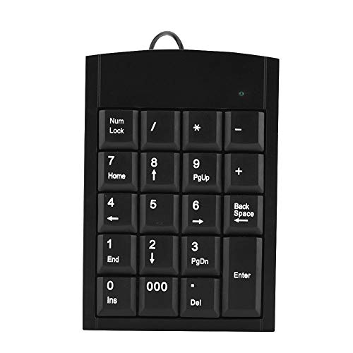 Nummernblock Numeric Keypad,Richer-R Tragbare Schlanke Mini USB 19 Tasten Numerische Ziffernblock,Ergonomisch Nummernblock Tastatur für Laptop Desktop PC Schwarz von Richer-R