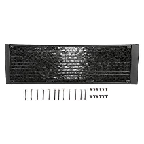 Richer-R 120mm/240mm/360mm Aluminium Radiator, Computer Wasserkühlung Aluminiumheizkörper G1 / 4 Gewinde,12 Röhren Wasserkühler Kühlkörper Radiator für PC Wasserkühlung(360mm) von Richer-R