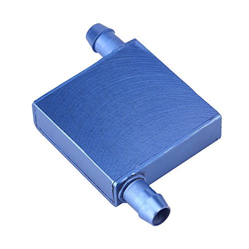 Richer-R Aluminium Wasserkühlung Block, 40x40x12mm CPU Cooling Block Wasserkühlblock Flüssigkeit Wasserkühler Kühlkörper Block für PC Wasserkühlung Blau von Richer-R