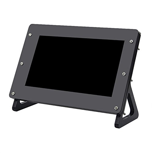 Richer-R LCD Touchscreen Gehäuse, 7 Zoll Acryl Schutzhülle Touchscreen Display Gehäuse Shell,LCD Touchscreen Hülle Protector Case mit Ständer für Raspberry Pi 7 Zoll Bildschirm Schwarz von Richer-R